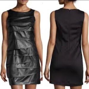 Vakko Sport Black Layered Dress. TIERED FITTED DRESS